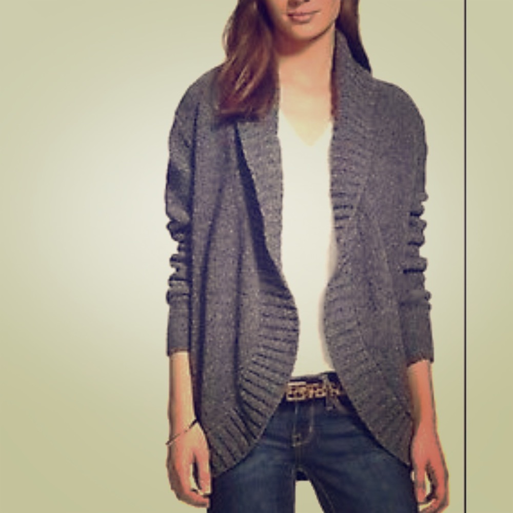 Merona Womans Charcoal Grey Plush Cardigan Sweater
